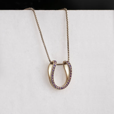 Levade Horseshoe Necklace - Violet Silver