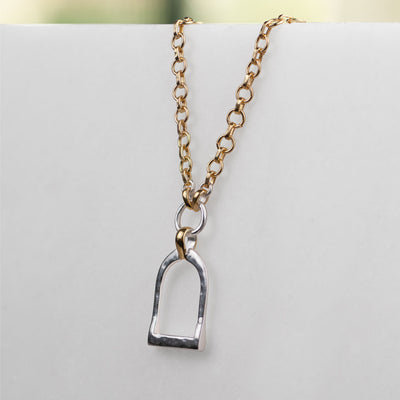 Denby Stirrup Necklace - Two Tone