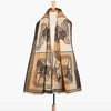 Cavallo -  Caramel Equestrian Motif Luxe Shawl