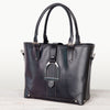 Signature - Riding Stirrup Tote Luxury Leather Handbag in Black