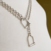 Keenland - Equestrian Stirrup Necklace in Silver