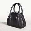 Kella - Horse Bit Vanity Luxury Leather handbag in Black