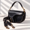 Signature Saddle Bag - Black Leather & Suede