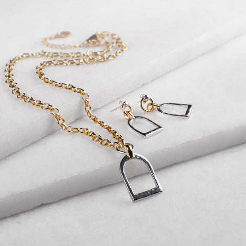 Denby Stirrup Earrings - Two Tone