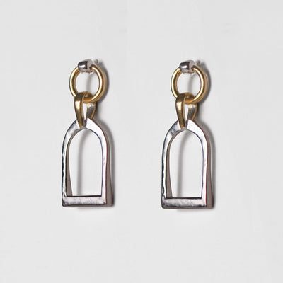 Denby Stirrup Earrings - Two Tone
