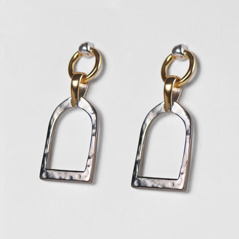 Denby Stirrup Earrings - Two Tone