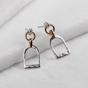 Denby Stirrup Earrings - Two Tone