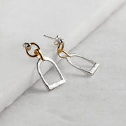 Denby Stirrup Earrings - Two Tone