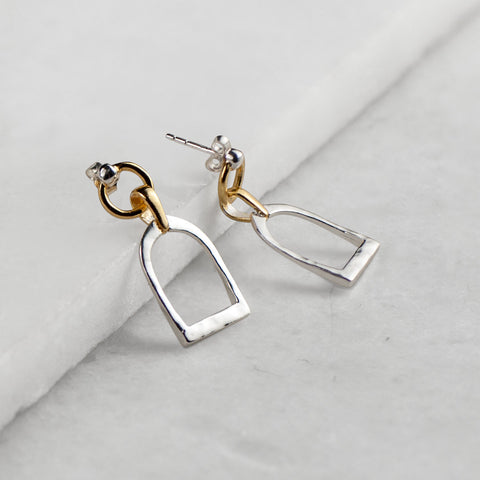 Denby Stirrup Earrings - Two Tone