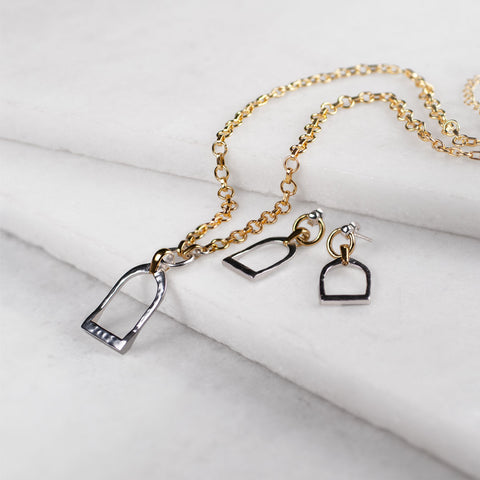 Denby Stirrup Earrings - Two Tone