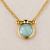 Adele - Aqua Chalcedony Equestrian Horse Bit Necklace in Gold - Urban - Equestrian