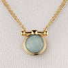 Adele - Aqua Chalcedony Equestrian Horse Bit Necklace in Gold - Urban - Equestrian
