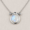 Adele - Moonstone Equestrian Horse Bit Necklace in Silver - Urban - Equestrian