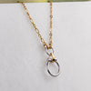 Aikon - Two Tone Equestrian Horse Bit Necklace in 14K Gold on Sterling Silver - Urban - Equestrian