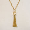 Aria - Chain Tassel Equestrian Horse Bit Necklace in Gold - Urban - Equestrian
