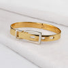 Ashton - Two Tone English Stirrup Lock Sterling Silver and Brass Buckle Bracelet - Urban - Equestrian