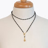 Aurora - Black Onyx & Gold Horseshoe Coin Strand Necklace - Urban - Equestrian
