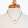 Ava - Horseshoe Pendant and Double Chain 14K Gold on Sterling Silver Necklace - Urban - Equestrian