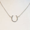 Ava - Horseshoe Pendant and Double Chain Sterling Silver Necklace - Urban - Equestrian