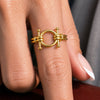Bocara - Horse Bit Equestrian Ring in Gold - Urban-Equestrian