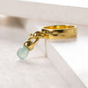 Brio - Aqua Chalcedony Gemstone Design and 14K Gold on Sterling Silver Horse Bit Ring - Urban - Equestrian