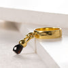 Brio - Black Onyx Gemstone Design and 14K Gold on Sterling Silver Horse Bit Ring - Urban - Equestrian
