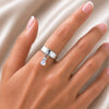 Brio - Moonstone Horse Bit Equestrian Ring in Silver - Urban-Equestrian