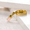 Brio - Rose Quartz Gemstone Design and 14K Gold on Sterling Silver Horse Bit Ring - Urban - Equestrian