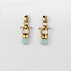 Brioette - Aqua Chalcedony Horse Bit Equestrian Earring in Gold - Urban - Equestrian