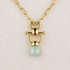 Briolette - Aqua Chalcedony Equestrian Horse Bit Necklace in Gold - Urban - Equestrian