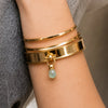 Briolette - Aqua Chalcedony Horse Bit Cuff Bracelet in Gold - Urban - Equestrian