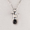 Briolette - Black Onyx Equestrian Horse Bit Necklace in Silver - Urban - Equestrian