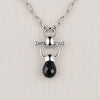 Briolette - Black Onyx Equestrian Horse Bit Necklace in Silver - Urban - Equestrian
