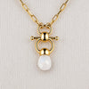 Briolette - Moonstone Equestrian Horse Bit Necklace in Gold - Urban - Equestrian