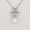 Briolette - Moonstone Equestrian Horse Bit Necklace in Silver - Urban - Equestrian