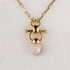 Briolette - Rose Quartz Equestrian Horse Bit Necklace in Gold - Urban - Equestrian