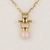 Briolette - Rose Quartz Equestrian Horse Bit Necklace in Gold - Urban - Equestrian