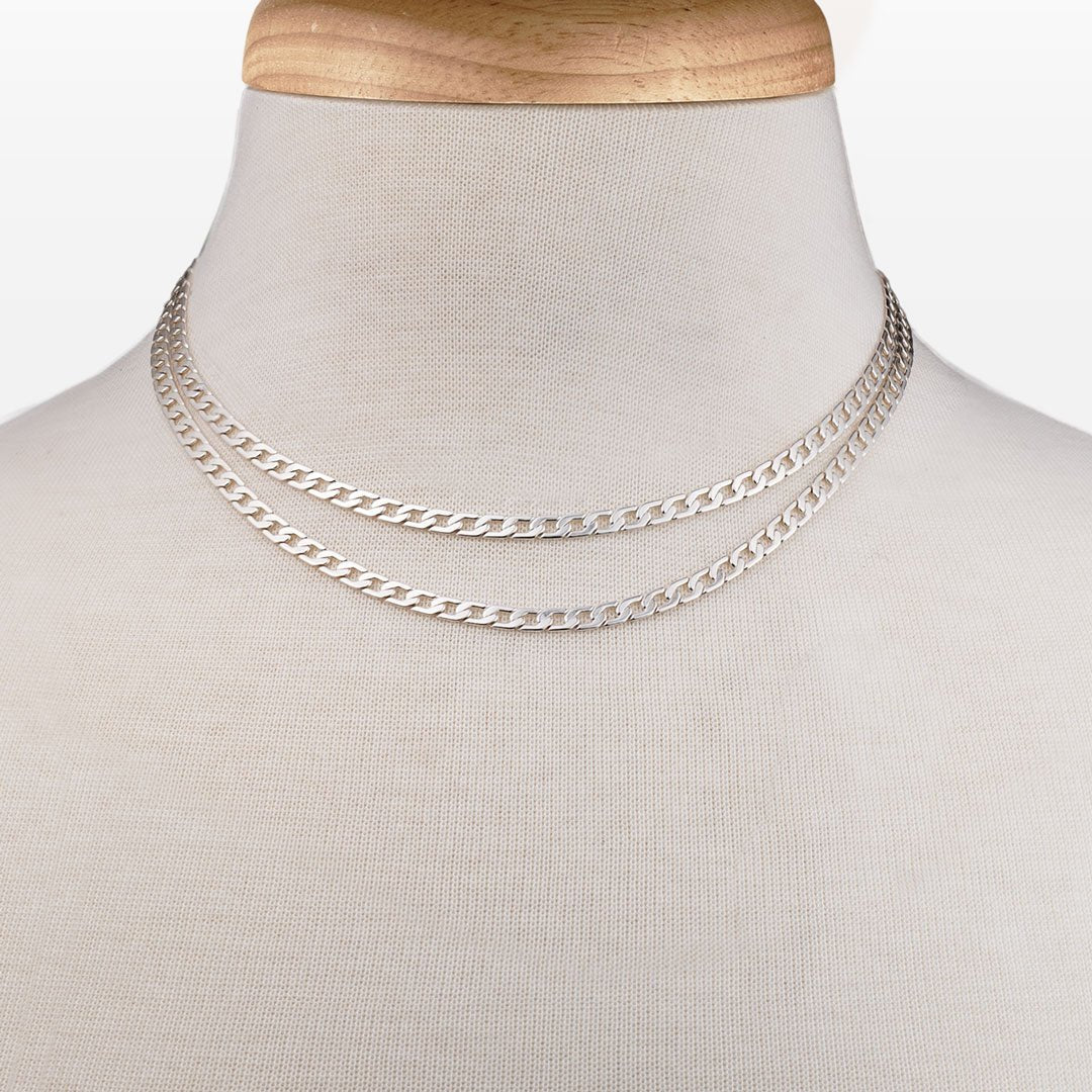 Cadence Silver Equestrian Curb Chain T-Bar Necklace | Urban-Equestrian