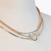 Calista Layered Sterling Silver Horseshoe Necklace on Natural Leather - Urban - Equestrian