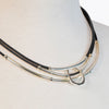 Calista - Sterling Silver Horseshoe Necklace on Black Leather - Urban - Equestrian