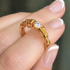 Cavallo - Horse Hooves Equestrian Ring with Moissanite in Gold - Urban-Equestrian