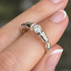 Cavallo - Horse Hooves Equestrian Ring with Moissanite in Silver - Urban-Equestrian