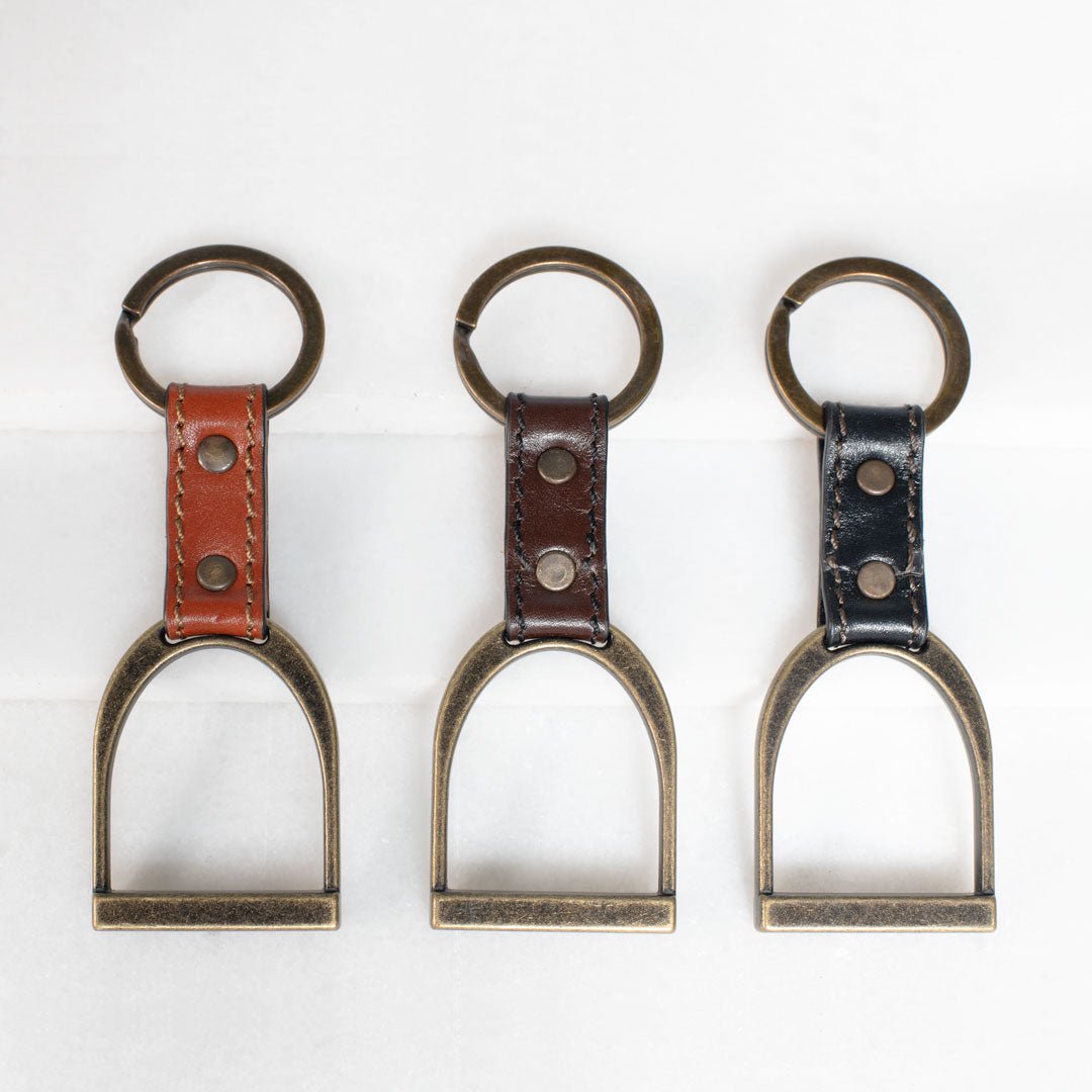 小物 CTHY LEATHER ROOM KEYRING by BRIDLE Conroy Horse Stirrup Keychain | URBAN-EQUESTRIAN Accessory – Urban