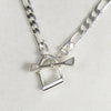 Cortina - Cuban Chain Horse Stirrup Necklace in Silver - Urban - Equestrian