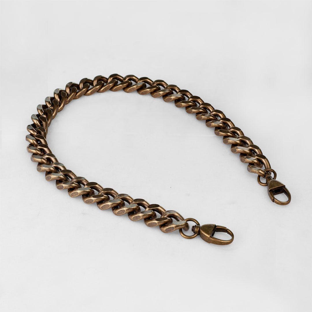 Chunky Curb Antique Brass Chain Strap – Urban-Equestrian display picture 1