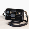 Dalton - Italian Leather & Suede Horse Bit Crossbody Bag in Black - Urban - Equestrian