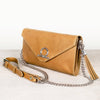 Del Mar - Italian Leather With Stirrup Chain Connector and Horse Bit Lock Camel Crossbody Bag - Urban - Equestrian