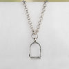 Denby - Equestrian Riding Stirrup Necklace in Sterling Silver - Urban - Equestrian