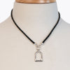 Denby - Leather 7 Silver Equestrian Riding Stirrup Necklace - Urban - Equestrian