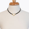 Devlin - Braided Cord and 14K Gold Vermeil Hammered Horseshoe Pendant Necklace - Urban - Equestrian